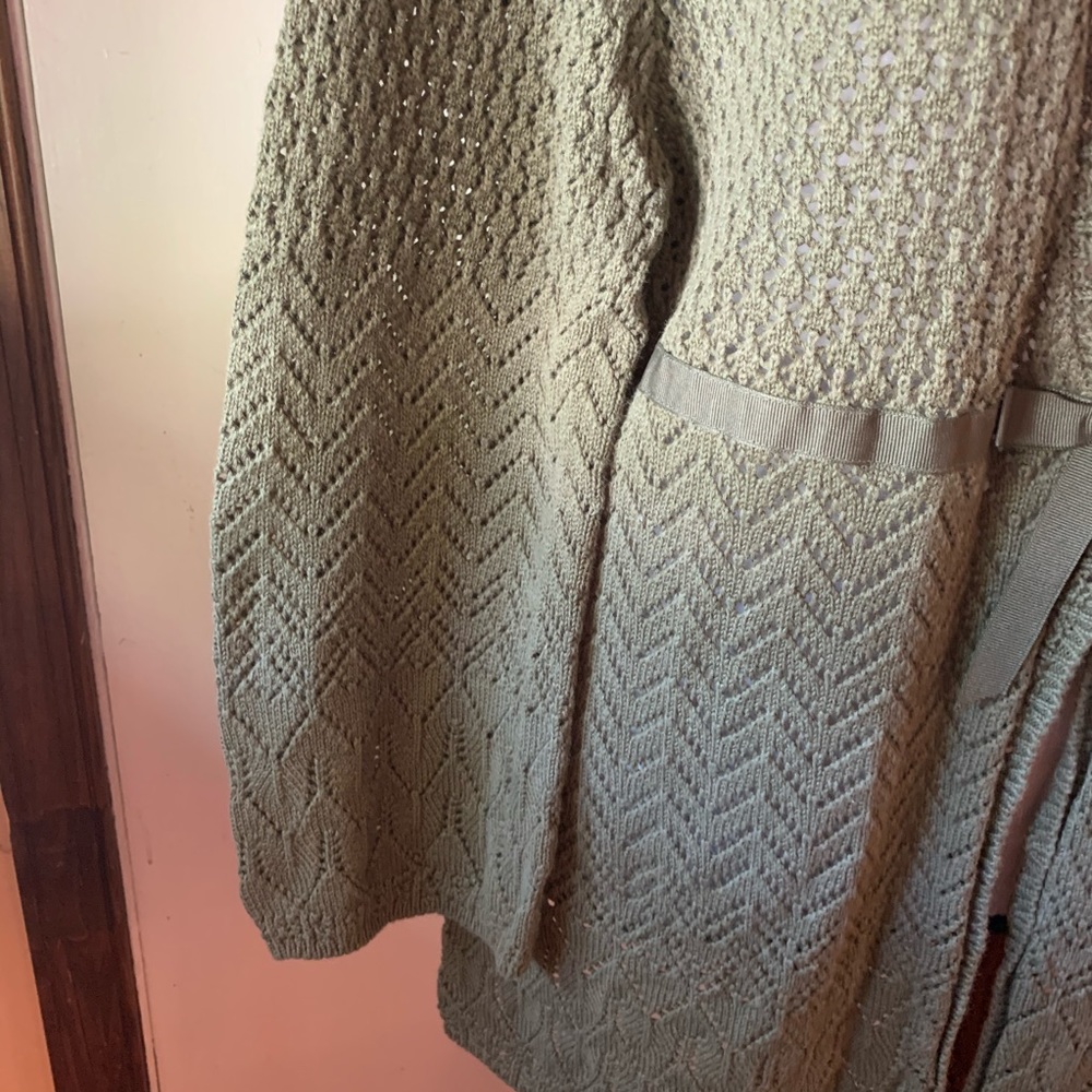 ALFRED DUNNER Cardigan Green Eyelet Sweater Large - Picture 7 of 14